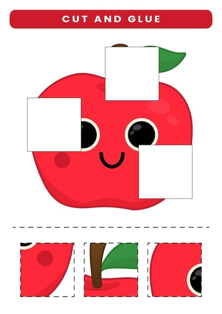 Cut Activities For Kids, Cut And Glue Activities For Kids, Fruits Activities For Kids, Glue Activities For Kids, School Book Design, Shape Activities Preschool, Art Classroom Decor, Kids Worksheets Preschool, Pattern Activities