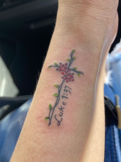 Luke 1 37 Tattoo, Luke 1, Dope Tattoos For Women, Cute Tattoos For Women, Baby Tattoos, Cross Tattoo, Dope Tattoos, Cute Tattoos, Tattoos For Women