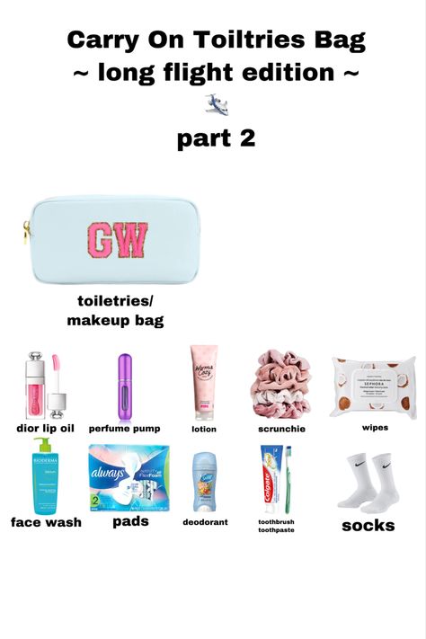 School Toiletry Bag List, Toiletry Bag Essentials, Weekend Getaway Packing, Airplane Bag, Airport Essentials, Emergency Kit For Girls, Nurse Kit, Road Trip Bag, Road Trip Kit