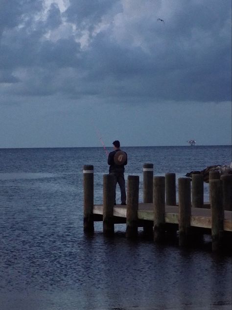 Pier Aesthetics, Fishing Pier, Fishing Aesthetic Ocean, Fishing Aesthetic, Fishing Dock, Ocean Fishing, Senior Trip, Gulf Shores, Pier Fishing