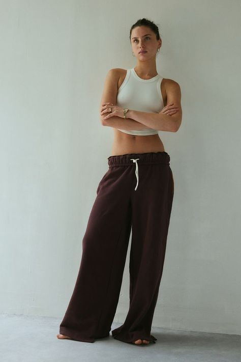 Brown Joggers, Contrast Piping, Christmas Wishlist, Split Hem, Lifestyle Brands, Jogger Pants, Women Lingerie, Workout Clothes, Jogging