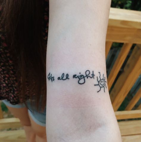 Thank You For The Music Tattoo, George Harrison Tattoo Ideas, George Harrison Tattoo, Tattoo Ideas The Beatles, The Beatles Inspired Tattoos, Here There And Everywhere Beatles Tattoo, In My Life Tattoo Beatles, Handwriting Tattoo, Beatles Tattoo