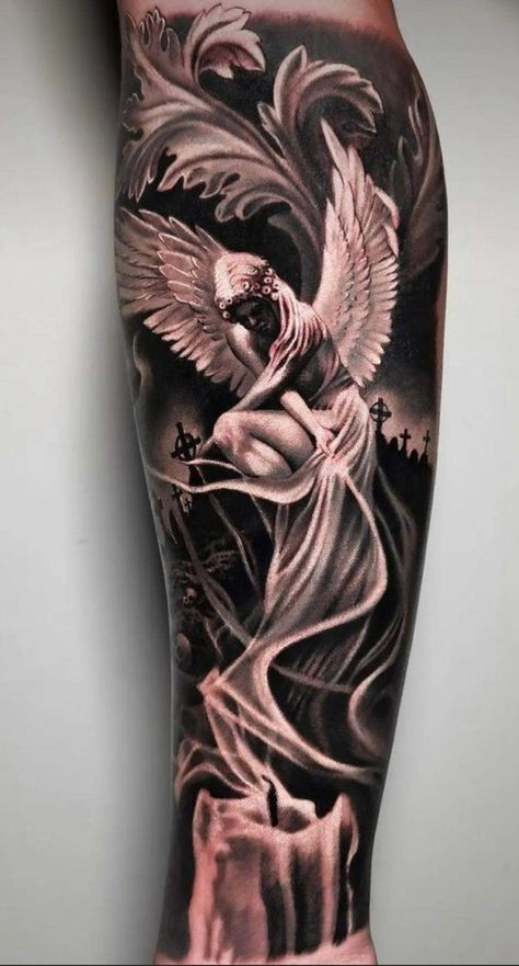 Jesus Tattoo Sleeve, Religous Tattoo, Tattoos For Siblings, Angel Sleeve Tattoo, Matching Tattoos For Siblings, Memorial Tattoo Ideas, Nature Tattoo Sleeve, Cool Arm Tattoos, Jesus Tattoo