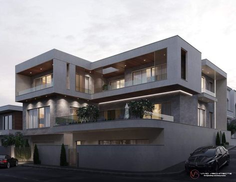 Modern Mansion Front View, Mansion Front View, Micro Housing, Time Architecture, Korean House, Architectural Concepts, House Outer Design, Apartment View, Best Modern House Design