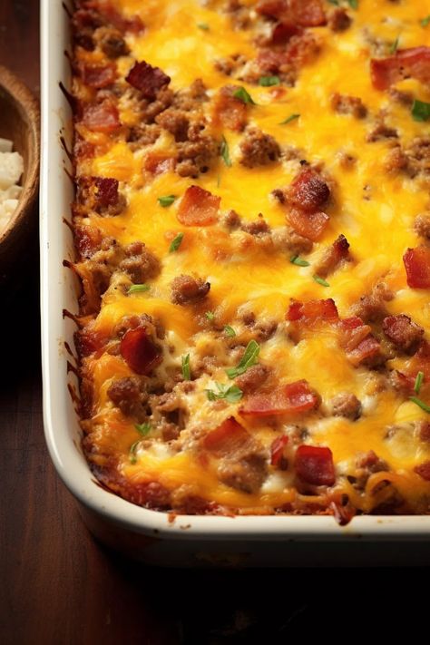 Bacon Cheeseburger Casserole - That Oven Feelin Supper Recipes With Bacon, Bacon Cheeseburger Casserole Crockpot, Cheeseburger Twice Baked Potato, Bacon Cheeseburger Bake, Bacon Cheeseburger Potato Casserole, Baked Bacon Cheeseburger Mac And Cheese, Bbq Bacon Cheeseburger Casserole, Beef And Bacon Recipes, Bacon Cheeseburger Tater Tot Casserole