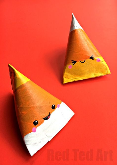 Paper Towel Roll Candy Corn, Paper Roll Candy Corn, Toilet Paper Candy Corn, Halloween Candy Box Ideas Diy, Candy Corn Party Favors, Candy Corn Toilet Paper Roll, Halloween Candy Holder Ideas, Candy Corn Treat Bags, Toilet Paper Roll Candy Holder