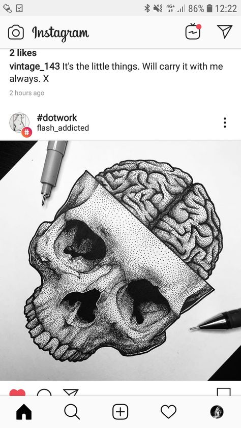 Negative Space Art, Brain Tattoo, Skull Art Tattoo, Nurse Tattoo, Cool Tattoo Drawings, Stippling Art, Brain Art, Crazy Wallpaper, Dot Work Tattoo