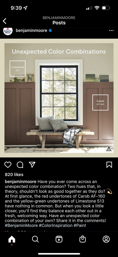 Carob Benjamin Moore, Paint Ideas, Benjamin Moore, Exterior Paint, Color Inspiration, Bathroom Ideas, Home Living Room, Guest Room, Color Combinations