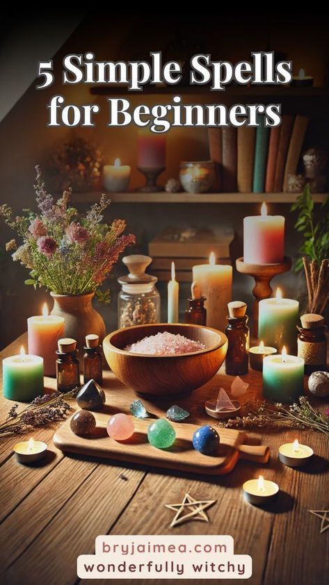 Explore the power of simple, beginner-friendly spells designed to help you connect with your personal magic. This article guides you through five easy rituals—Purification, Healing, Protection, Clarity, and Abundance—each using basic tools like candles, crystals, and sea salt. Whether you're looking to cleanse your space, invite love and healing, shield yourself from negativity, gain insight, or attract prosperity, these spells offer a straightforward approach to manifesting your intentions. Simple Spells For Beginners, Clarity Spell, Simple Spells, Cleanse Your Space, Candles Crystals, Manifestation Spells, Love And Healing, Spells For Beginners, Easy Spells