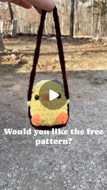 Crochet Professor on Instagram: "**UPDATE: just added the FREE pdf pattern in my linktree and add the tutorial to my YouTube channel** Whipped up this cute swinging duck to hang on my car mirror 😍 any interest in the free pattern comment below. Yarn: @premieryarns parfait chunky  #crochet #amigurumi #freeamigurumipattern #crochetduck #duck" Crochet Duck Car Hanging, Mirror Hanging Crochet, Crochet Mirror Hanging Pattern, Crochet Mirror Hanging Free Pattern, Crochet Swinging Duck Free Pattern, Crochet Car Hanging Pattern Free, Car Hanging Crochet Pattern Free, Free Crochet Car Hanger Pattern, Crochet Car Hanging Free Pattern