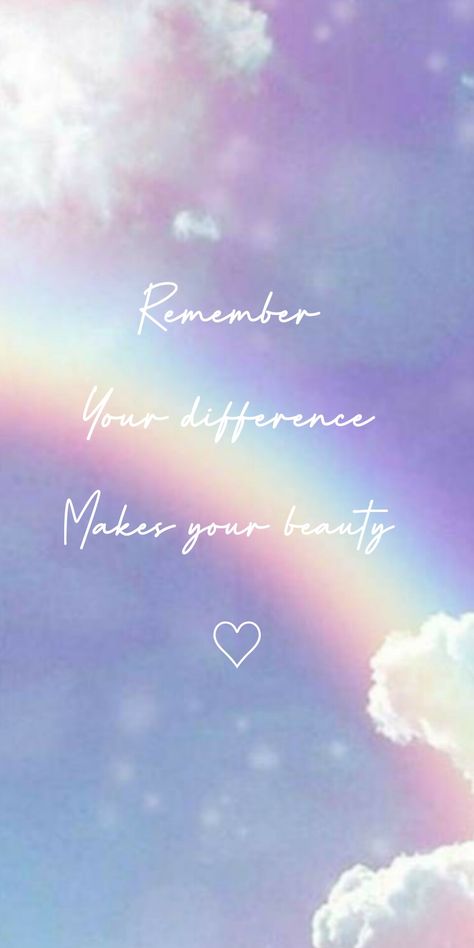 #cute #rainbow #clouds #aesthetic #quote #citation #life #heart #beauty #difference #littlepie Life Quotes Wallpaper Aesthetic, Rainbow Wallpaper With Quotes, Rainbow Clouds Aesthetic, Rainbow Aesthetic Quotes, Life Quotes Wallpaper, Quotes Lockscreen, Clouds Aesthetic, Cute Phrases, Aesthetic Quote