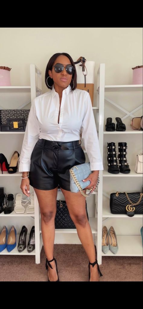 How To Style Faux Leather Shorts | Outfits | Date Night Outfits | Style Inspo | How To Style | Fall Fashion | Outfit Ideas | Ootd