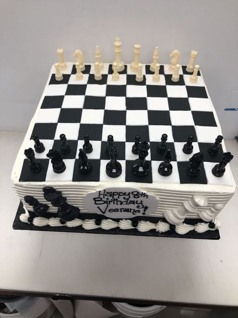 Tennis Cake, Chess Cake, Happy 8th Birthday, 16 Birthday Cake, 50th Birthday Party, 10th Birthday, Chess Pieces, 8th Birthday, 16th Birthday