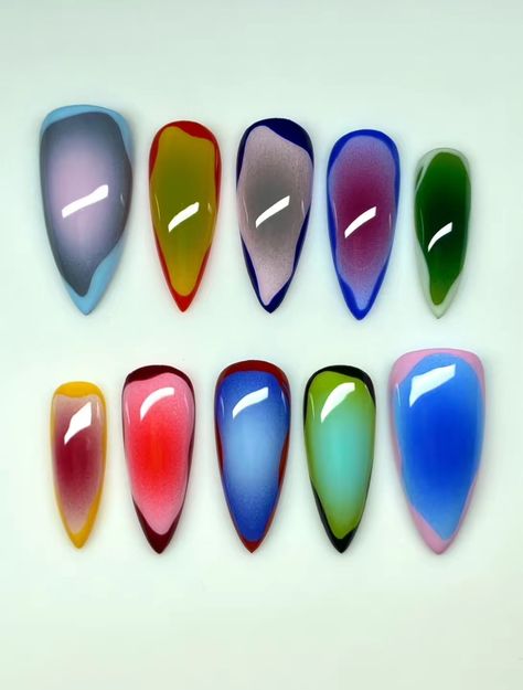 Aurora Nails, Airbrush Nails, Drip Nails, Long Nail Designs, Modern Nails, Nails Only, Colorful Nail Designs, Hot Nails, Fire Nails