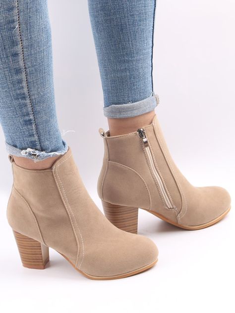 Fabric Boots, Chunky Heel Ankle Boots, Spring Boots, Shoes Boots Ankle, Boots Suede, Zipper Boots, Women Sunglasses, Classic Boots, Fashion Elegant