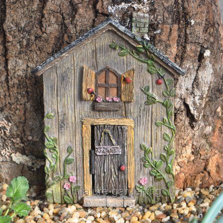 Wholesale Fairy Gardens Miniature Fairy Garden Ladybug Fairy Door Ladybug Fairy, Fairy Doors On Trees, Fairy Garden Doors, Small Wooden House, Wildlife Garden, Fairy Furniture, Mini Fairy Garden, Fairy Decor, Gnome House