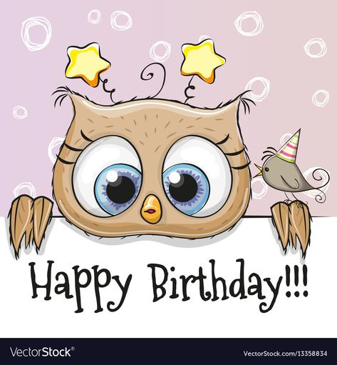 Happy Birthday Owl, Birthday Card Messages, Birthday Card Sayings, Cool Birthday Cards, Owl Birthday, Birthday Wishes Funny, Birthday Quotes Funny, Owl Cartoon, Birthday Card Template