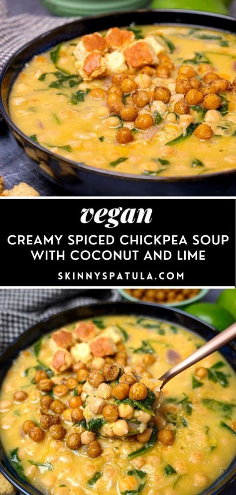 Spicy Chickpea Soup Recipes, Chickpea Chicken Soup, Cabbage Chickpea Soup, Coconut Chickpea Soup, Chickpea Lentil Soup, Kale Chickpea Soup, Cheakpeas Soup Recipes, Coconut Miso Chickpea Soup, Chickpea Curry Soup