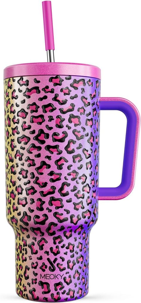 Insulated Stainless Steel Travel Mug, 100% Leak-proof, Keeps Cold for 34 Hours or Hot for 10 Hours   https://amzn.to/3KHvMP0 Printed Water Bottles, Business Address, Rainbow Leopard Print, Vacuum Insulated Water Bottle, Stainless Steel Thermos, Vacuum Cup, Guangdong China, Tumbler With Handle, Thermos Bottle