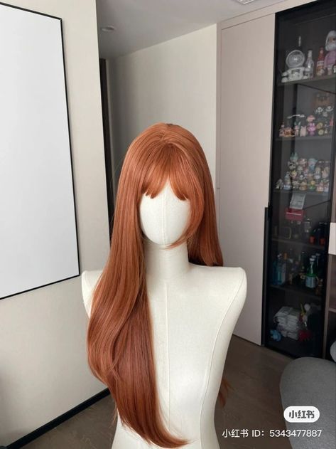 Orange Red Hair, Red Hair With Bangs, Hair Doctor, Kawaii Wigs, Cabello Hair, Cute Quick Hairstyles, Hair With Bangs, Fantasy Hair, Hair Styler