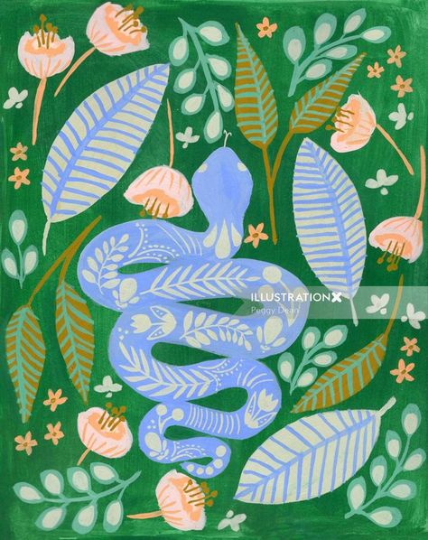 Animal Line Drawings, Snake Painting, Hispanic Art, Snake Illustration, Gouache Illustration, Plant Font, Snake Art, Bohemian Art, Floral Artwork