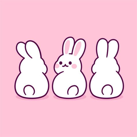 Bunny Aesthetic Cartoon, Bunny Aesthetic, Aesthetic Cartoon, Rabbits, Cute Cartoon, Kawaii