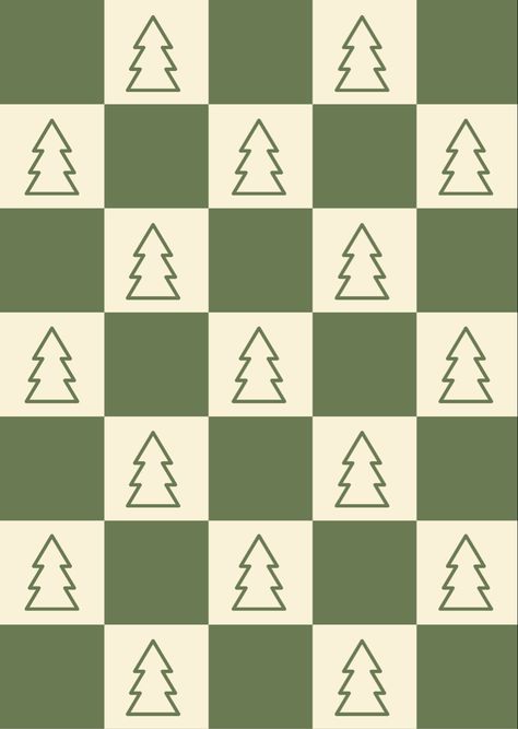 Dark green and cream checkered background with Christmas tree outlines in the cream boxes Christmas Checkered Wallpaper, Christmas Wallpaper Green And Red, Sage Green Christmas Wallpaper, Green Christmas Aesthetic Wallpaper, Dark Green Christmas Wallpaper, Green Checkered Wallpaper, Green And Cream Wallpaper, Christmas Green Wallpaper, Green Christmas Aesthetic