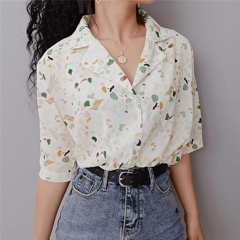 Floral Lapel, Fe Clothing, Chiffon Shorts, Look Retro, Hipster Outfits, Moda Vintage, Tomboy Fashion, Mode Inspo, 가을 패션