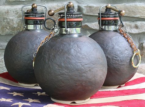 A unique beer growler shaped like an old-fashioned cannonball that is handmade from weathered stoneware. While it can't be launched from a cannon, it can easily transport up to a 1/2 gallon of tasty ale from your favorite microbrewery. Beer Growler, Ceramic Stoneware, Micro Brewery, Bottle Top, Wine Time, Small Containers, Unique Ceramics, Canning Jars, Beer Lovers