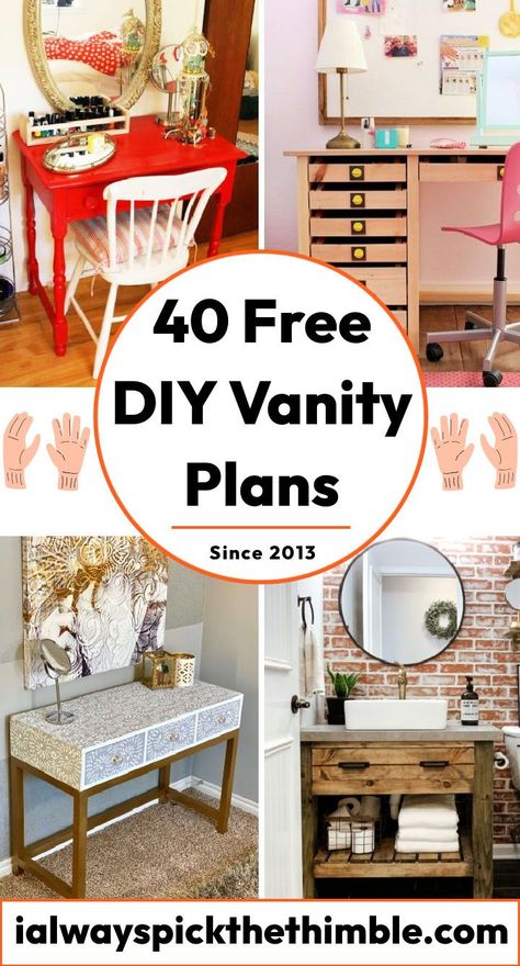 Hair And Makeup Vanity Ideas, Unique Makeup Vanity Ideas, Diy Bedroom Vanity Small Spaces, Kids Vanity Ideas Diy, Diy Makeup Desk Ideas, Makeup Table Decor Ideas, Modern Boho Vanity, Diy Vanity Desk Ideas Small Spaces, Diy Mirror Vanity