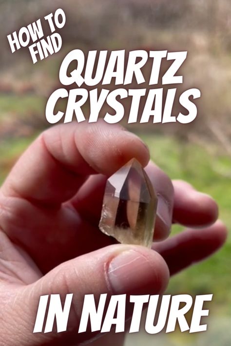 how to find quartz crystals in nature, natural amethyst crystal found by a rockhound, crystal collector Rock Hunting Tips, Where To Find Crystals In Nature, Crystals In Nature, Crystal Hunting, Crystal Mining, Geology Rocks Mineral, Gem Hunt, Rock Identification, Quarts Crystal