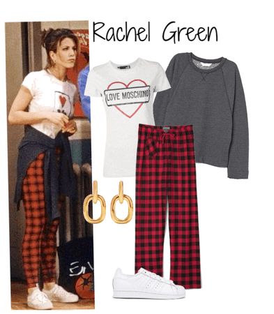 Rachel Green Plaid Pants, Red Plaid Pants Outfit, Friends Inspired Outfits, Estilo Rachel Green, Green Plaid Pants, Plaid Pants Outfit, Red Plaid Pants, Rachel Green Style, Rachel Green Outfits