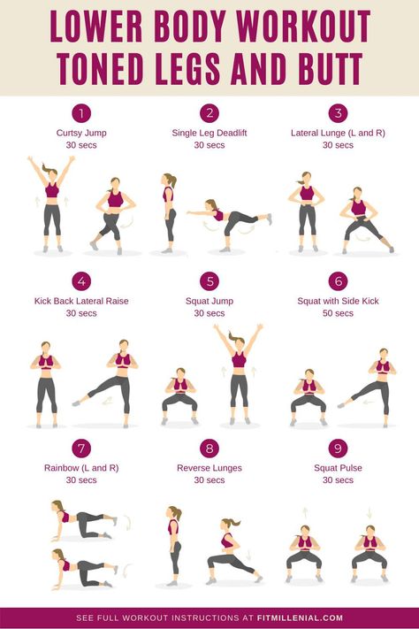 The Best Lower Body Workout for Legs and Butts Lower Body Workout For Women, Beginner Leg Workout, Workout Instructions, Leg Workout At Home, Leg Workouts, Workout For Women, Body Workout At Home, 30 Minute Workout, Body Workout Plan