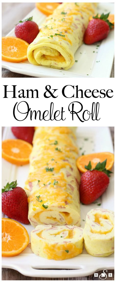 Light Breakfast Ideas, Omelet Roll, Ham And Cheese Omelette, Cheese Omelet, Light Breakfast, Ham Cheese, Breakfast Options, Breakfast Items, Breakfast Brunch Recipes