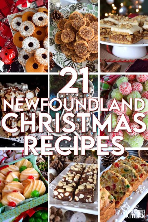 Most Newfoundlanders are quite fond of Christmas and seasonal baking. This collection of 21 Newfoundland Christmas Recipes is a great place to find inspiration for your holiday baking this season! Here you will find traditional cookies, squares, cakes, balls, and even a copycat recipe or two as well! #traditional #newfoundland #newfie #christmas #recipes Newfie Christmas Cookies, Newfoundland Christmas, Traditional Cookies, Canadian Recipes, Newfoundland Recipes, Christmas Cookie Recipes Holiday, Seasonal Baking, Xmas Desserts, Around The World Food