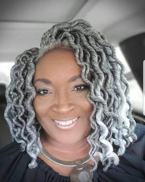 21 Most Flattering Faux Locs Bobs You Must See in 2023 Gray Locs Black Women, Locs Bob Hairstyle, Faux Loc Hairstyles, Short Grey Bob, Butterfly Faux Locs, Hairstyles For Grey Hair, Boho Faux Locs, Locs Distressed, Locs Bob