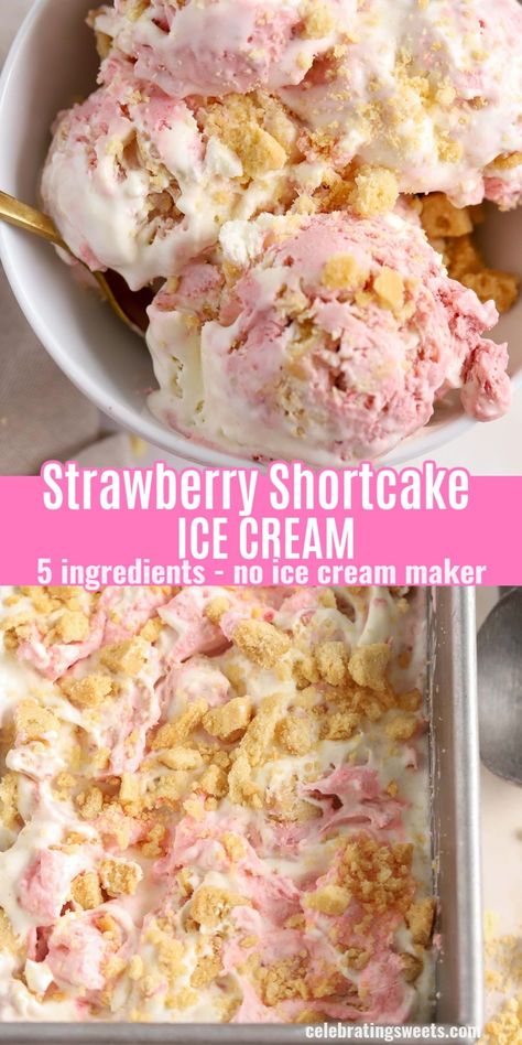 Homemade Ice Cream Recipes Machine, Ice Cream Recipes Machine, Strawberry Shortcake Ice Cream, Easy Ice Cream Recipe, Ice Cream Maker Recipes, Easy Ice Cream, Lost 100 Pounds, Homemade Ice Cream Recipes, Ice Cream Popsicles