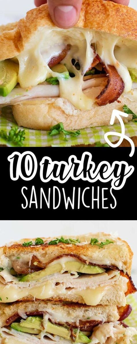 Try one of these delicious sandwich ideas that are perfect for your leftover turkey or sliced deli turkey! There's something for every taste, from the classic Turkey Club Sandwich to the delectable Turkey Ranch Bacon, with even some grilled options available. These sandwiches are so versatile that they can be enjoyed for lunch or dinner, adding warmth and satisfaction to your winter dinner. Take your sandwich game to the next level with one of these delicious recipes. Grilled Turkey And Cheese, Turkey And Cheese Sandwich, Smoked Turkey Sandwich, Turkey Wrap Recipes, Turkey Club Sandwich, Turkey Lunch, Deli Turkey Recipes, Hot Turkey Sandwiches, Turkey Lunch Meat