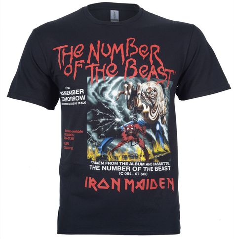 I just added a new item to eBay, Iron Maiden T Shirt Number Of The Beast  Official  New Black S M L XL XXL 141! #eBay #eBaySeller Iron Maiden T Shirt, Living In Italy, T Shirt Brand, Iron Maiden, Short Sleeve T Shirt, Shirt Brand, The Beast, New Black, Shirts Tops