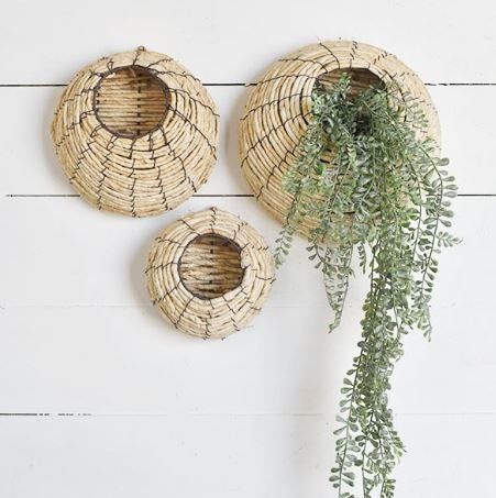 Hanging Wall Baskets, Wall Baskets, Wicker Wall, Basket Wall, Basket Wall Decor, Woven Baskets, Large Baskets, Bird Nest, Baskets On Wall