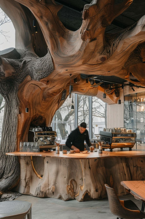 Check out how AI can help you design your dream coffee shop
#coffeeshopdesign #coffeeshopaesthetics Cafe Concept Design, Unique Coffee Shop Design, Artistic Coffee Shop, Coffee Shop Design Aesthetic, Chocolate Interior Design, Art Cafe Ideas, Dream Coffee Shop, Coffee Shop Ideas Unique, Tree Inside Cafe