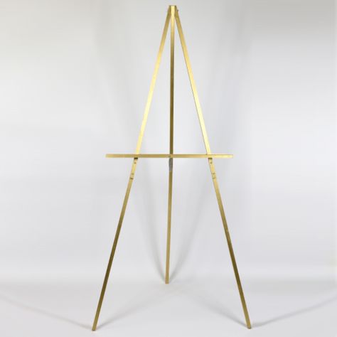 Gold Easel, Floor Easel, Table Easel, Diy Storage Rack, Metal Easel, Wood Easel, Diy Gold, Metal Furniture Design, Gold Diy