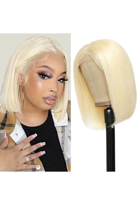 613 Short Bob Wig Human Hair Blonde Bob Wig HD Lace Front 8 Inch Short Bob Human Hair Wigs 180% Density Frontal Wigs Pre Plucked with Baby Hair for Black Women Blond Bob Wig, Bob Human Hair Wigs, Hair For Black Women, Blonde Bob Wig, Wig Human Hair, Short Bob Wigs, Hair Blonde, Blonde Bobs, Bob Wig