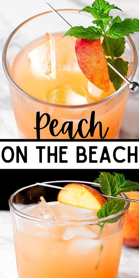 Peach Vodka Drinks, Peach On The Beach, Peach Schnapps Drinks, Peach Vodka, Peach Cocktail, Peach Drinks, Peach Nectar, Yummy Alcoholic Drinks, Vodka Recipes