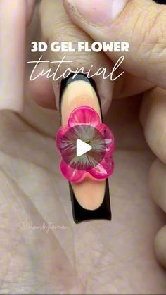 3d Design Nails Acrylics, Builder Gel Flower Nails, 3d Nail Designs Tutorial, 3d Flower Nails Tutorials, How To Make 3d Flowers On Nails, 3d Nails Tutorial, Diy Nail Charms, How To Do 3d Flowers On Nails, 3 D Nail Art Design