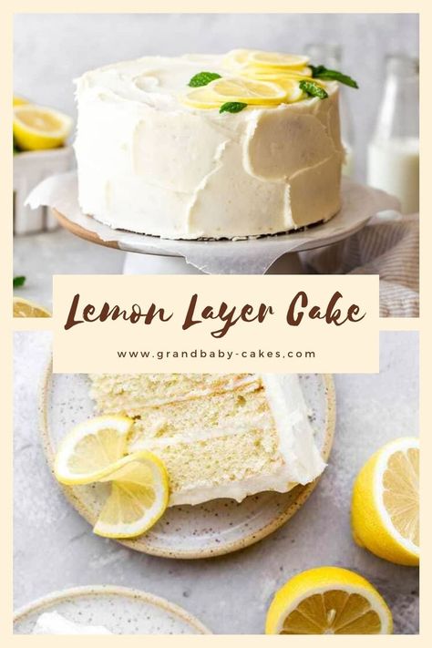 Decorating A Lemon Cake, Lemon Cake Decoration, Fancy Baking, Lemon Layer Cake, Holiday Apps, Grandbaby Cakes, Baking Bad, Lemon Cakes, Lemon Layer Cakes