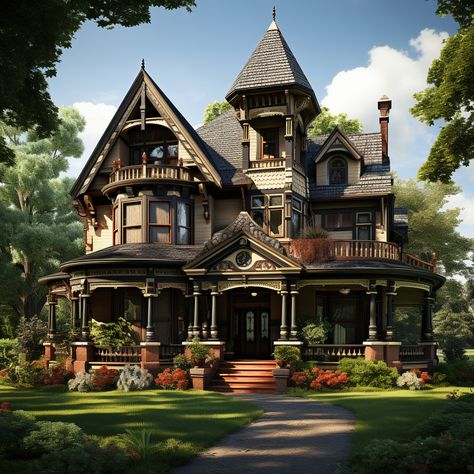 The Quintessence of Victorian House Plans The Victorian era, a period stretching from 1837 to 1901, saw an architectural revolution that still catches the eye and captures the heart. With their intricate woodwork, high ceilings, and decorative details, Victorian house plans hark back to a time when craftsmanship was king. But it’s not just about looks; these structures were a testament to balance and functionality, embodying a sophistication that’s as practical today as it was then. Ke... Victorian Home Plans Gothic, Victorian Homes Blueprints, American Victorian House Floor Plan, Mountain Victorian House, Victorian House With Garage, Elegant Victorian House, Gothic Victorian Home Floor Plans, Cottage Victorian House, Large Victorian House Plans