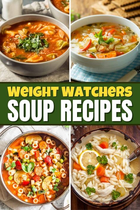 These Weight Watchers soup recipes are easy on the waistline but satisfying for the belly! From vegetable to potato to lemon chicken, you won't regret adding these soups to your meal rotation. Weight Watcher Vegetable Soup, Low Calorie Soup Recipe, Weight Watchers Food Points, Weight Watchers Casserole, Meal Rotation, Low Calorie Soup, Weight Watchers Soup, Weight Watchers Recipes Desserts, Weight Watchers Chicken