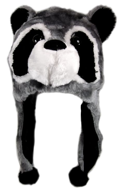 Raccoon Hat, Grey Clothing, Hat With Ear Flaps, Pet Raccoon, Animal Hats, Ear Hats, Costume Hats, Plush Animals, Unique Styles