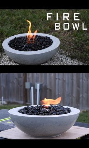 Diy Concrete Fire Pit, Tabletop Fire Bowl, Concrete Fire Pit, Outside Fire Pits, Fire Pit Materials, Small Fire Pit, Concrete Patios, Fire Pit Furniture, Concrete Diy Projects